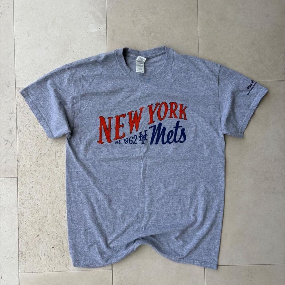 Y2K Vintage Gray New York Mets Tee